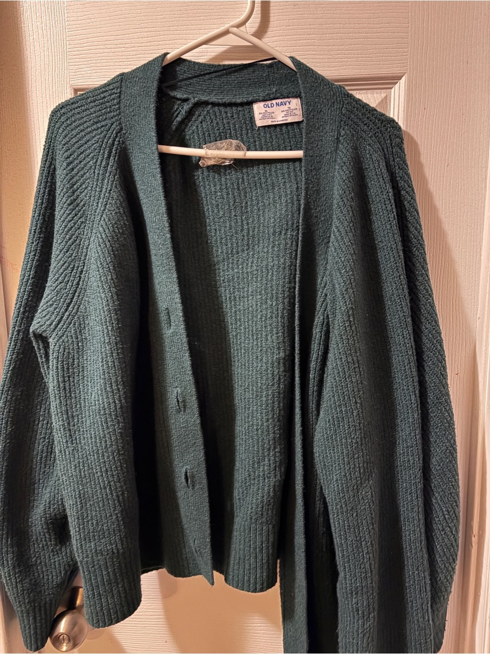 Old Navy Women's Dark Green Open-Front Ribbed Cardigan